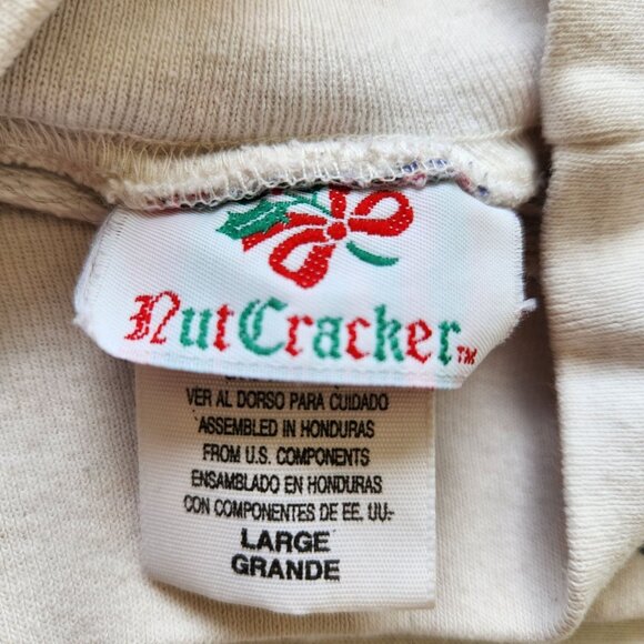 Vintage White Nutcracker Christmas Pullover Sweatshirt Teddy Bears Music Cute - Picture 6 of 12
